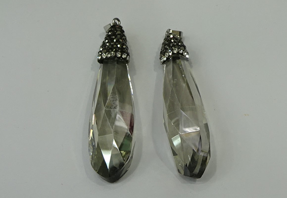 CGP241 17*70mm faceted teardrop crystal glass pendants wholesale