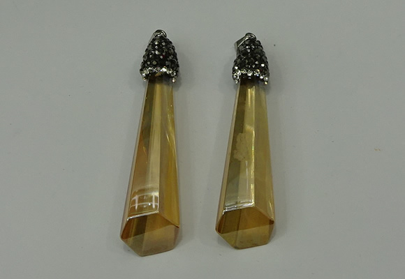 CGP252 15*65mm sticks crystal glass pendants wholesale
