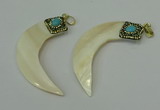 CGP282 16*60mm horn pearl shell pendants wholesale