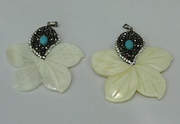 CGP294 55*58mm flower pearl shell pendants wholesale