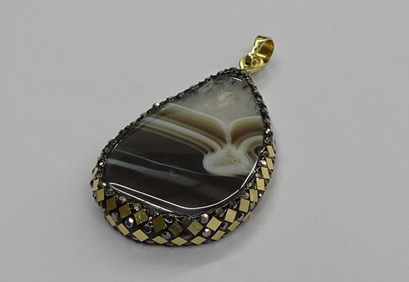 CGP3046 30*45mm - 35*60mm flat teardrop druzy agate pendants