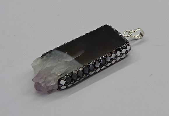 CGP3075 25*50mm - 30*65mm freeform druzy amethyst pendants