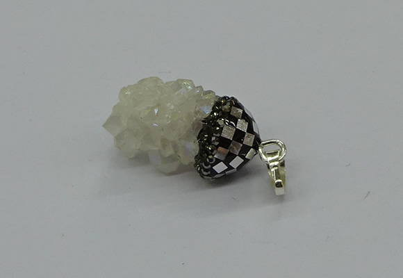 CGP3180 15*20mm - 15*35mm nuggets plated druzy quartz pendants