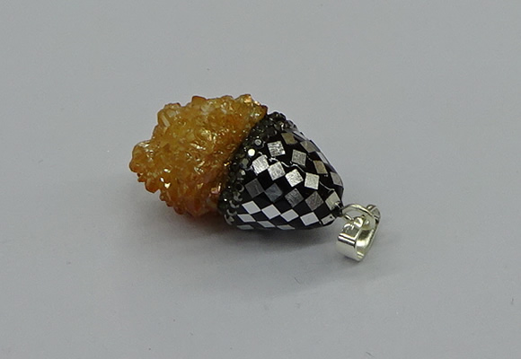 CGP3185 15*20mm - 15*35mm nuggets plated druzy quartz pendants