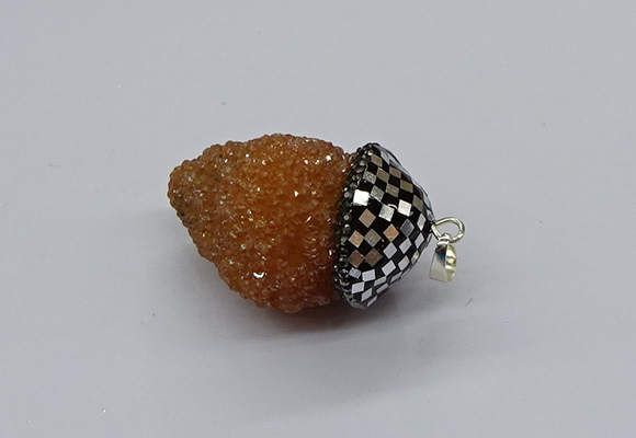 CGP3195 20*30mm - 25*40mm nuggets plated druzy quartz pendants