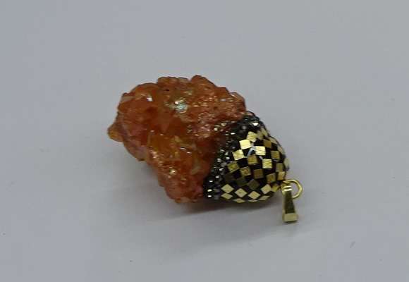 CGP3196 20*30mm - 25*40mm nuggets plated druzy quartz pendants