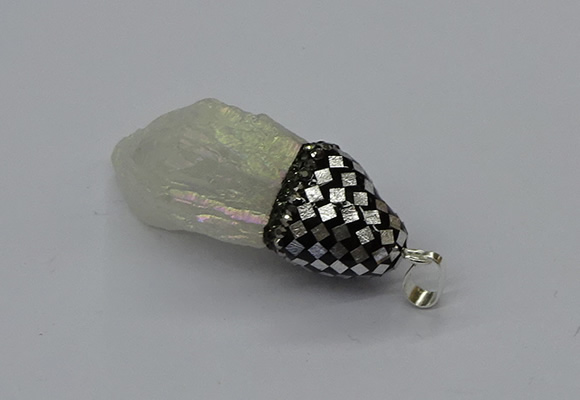 CGP3200 25*45mm - 28*50mm nuggets plated white crystal pendants