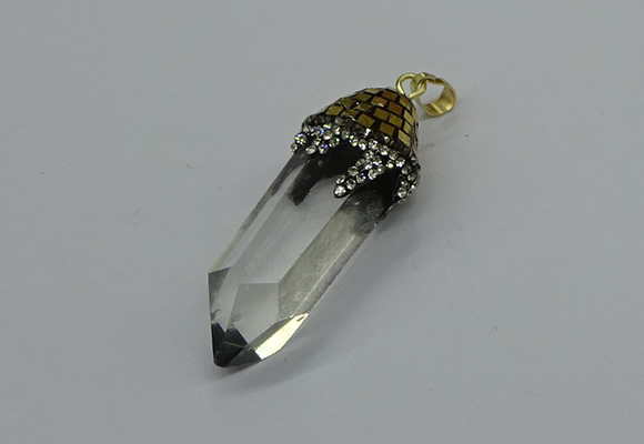 CGP3216 12*55mm - 15*45mm sticks white crystal pendants