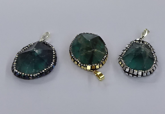 CGP3293 25*30mm - 30*35mm faceted freeform fluorite pendants