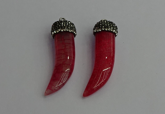 CGP333 10*45mm - 12*50mm oxhorn agate pendants wholesale