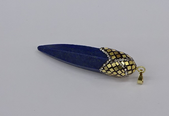CGP3361 15*50mm - 16*65mm sticks lapis lazuli gemstone pendants