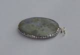 CGP3410 35*50mm faceted oval agate pendants wholesale