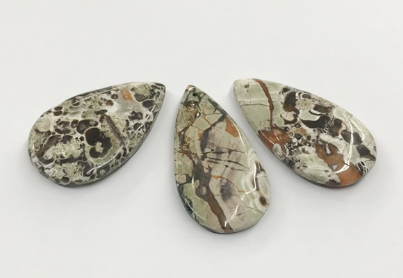 CGP3537 32*58mm - 35*62mm flat teardrop ocean agate slab pendants