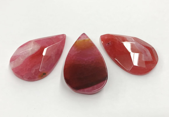 CGP3565 35*55mm faceted flat teardrop agate pendants wholesale