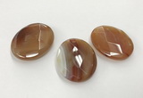 CGP3575 40*50mm faceted oval agate pendants wholesale