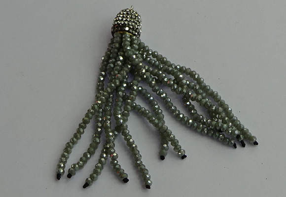 CGP425 2*3mm faceted rondelle handmade chinese crystal tassel pendants