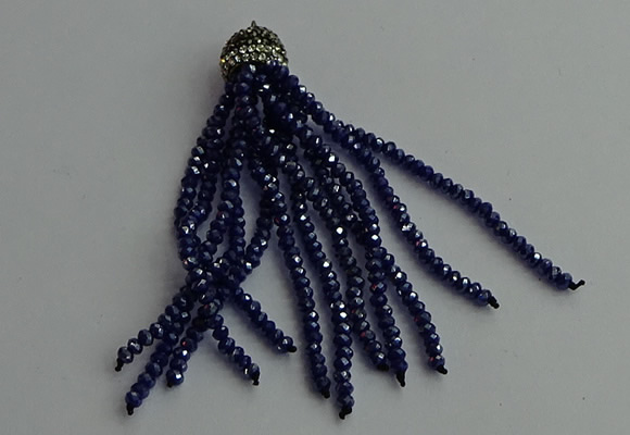 CGP428 2*3mm faceted rondelle handmade chinese crystal tassel pendants