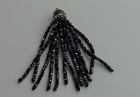 CGP429 2*3mm faceted rondelle handmade chinese crystal tassel pendants