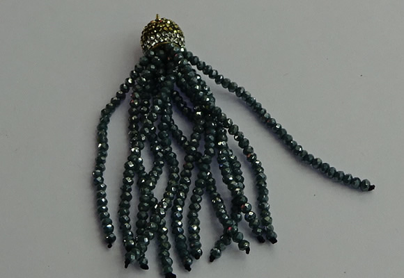 CGP440 2*3mm faceted rondelle handmade chinese crystal tassel pendants