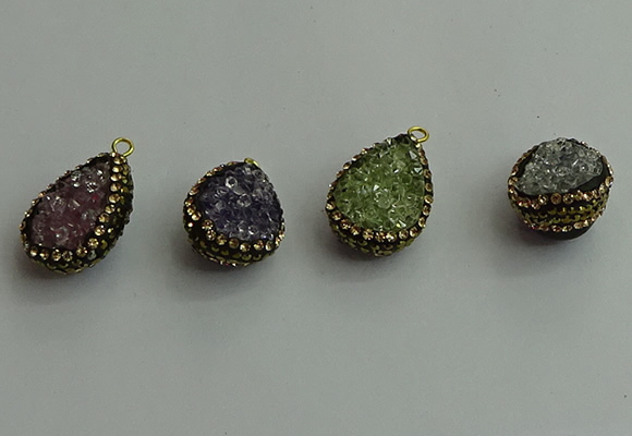 CGP485 15*20mm teardrop crystal glass pendants wholesale