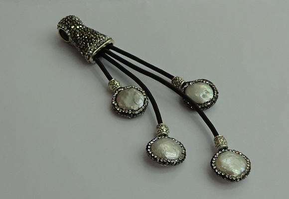 CGP529 16*18mm freeform pearl tassel pendants wholesale