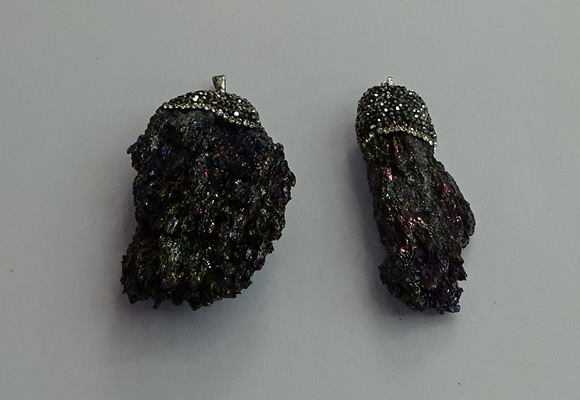 CGP606 22*50mm - 35*60mm nuggets gemstone pendants wholesale