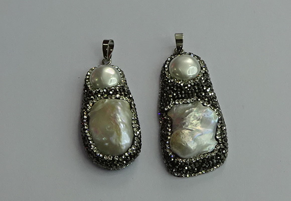 CGP614 22*40mm - 25*50mm freeform pearl pendants wholesale