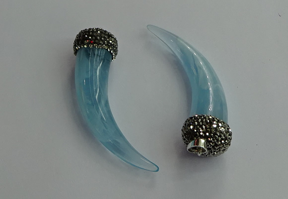CGP627 16*60mm - 18*65mm oxhorn resin pendants wholesale