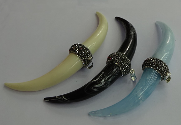 CGP639 15*95mm oxhorn resin pendants wholesale