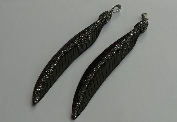 CGP657 18*95mm feather bone pendants wholesale
