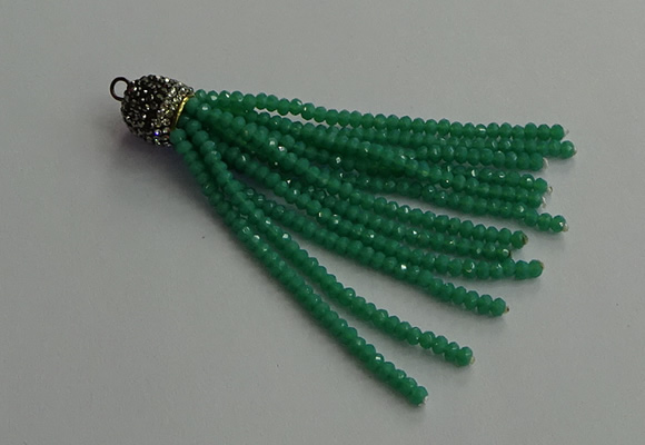 CGP670 2*3mm faceted rondelle handmade chinese crystal tassel pendants