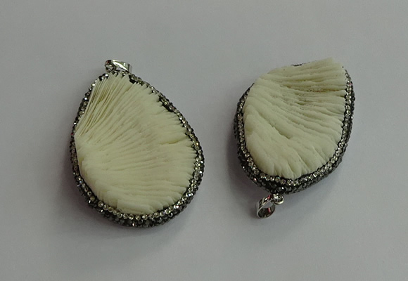 CGP702 30*45mm - 35*55mm freeform coral pendants wholesale