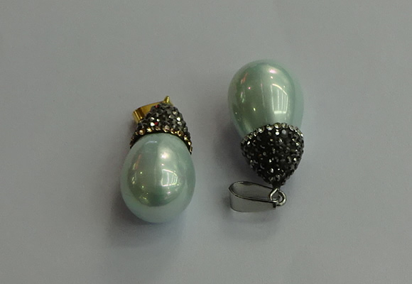 CGP717 15*25mm - 15*30mm teardrop shell pearl pendants wholesale
