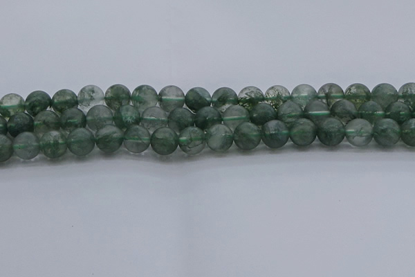 CGQ513 15.5 inches 10mm round matte imitation green phantom quartz beads