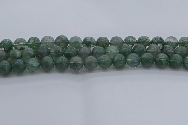 CGQ514 15.5 inches 12mm round matte imitation green phantom quartz beads