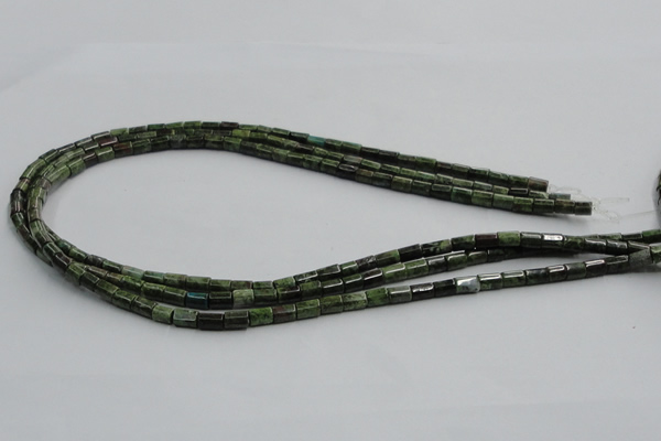 CGR07 16 inches 4*6mm cylinder green rain forest stone beads wholesale