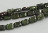 CGR17 16 inches 6*8mm rectangle green rain forest stone beads wholesale