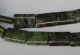 CGR35 15.5 inches 10*14mm flat tube green rain forest stone beads
