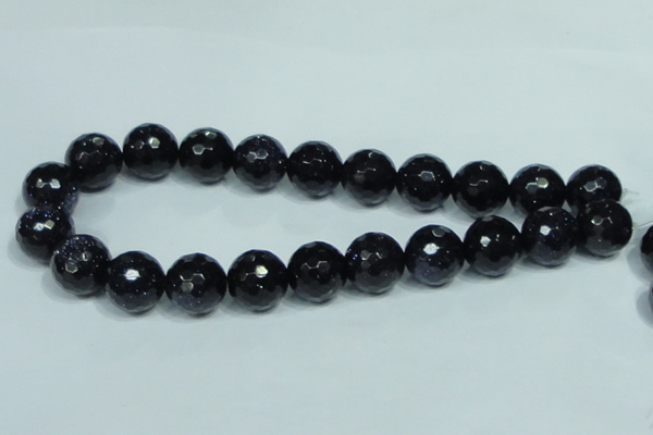 CGS111 15.5 inches 20mm faceted round blue goldstone beads wholesale