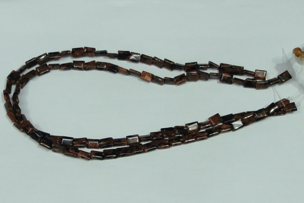CGS216 15.5 inches 6*8mm rectangle blue & brown goldstone beads