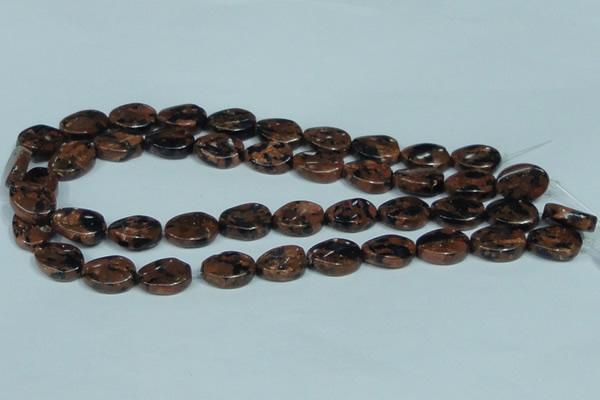 CGS221 15.5 inches 13*18mm twisted oval blue & brown goldstone beads