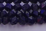 CGS456 15.5 inches 6mm faceted nuggets goldstone beads wholesale