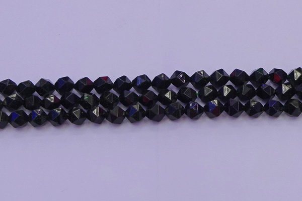 CGS462 15.5 inches 8mm faceted nuggets green goldstone beads