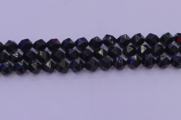 CGS464 15.5 inches 12mm faceted nuggets green goldstone beads