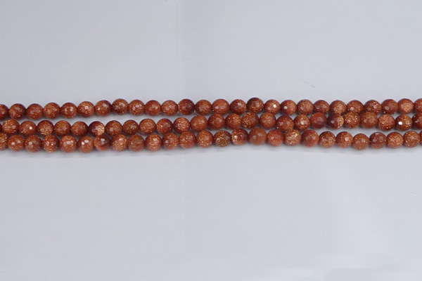 CGS470 15.5 inches 4mm faceted round goldstone beads wholesale