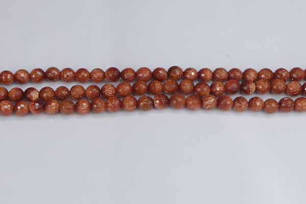 CGS471 15.5 inches 6mm faceted round goldstone beads wholesale