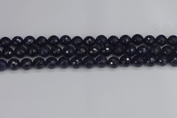 CGS481 15.5 inches 10mm faceted round blue goldstone beads