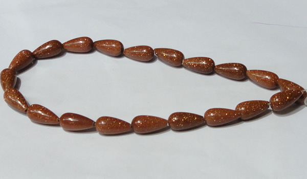 CGS72 15.5 inches 10*20mm teardrop goldstone beads wholesale