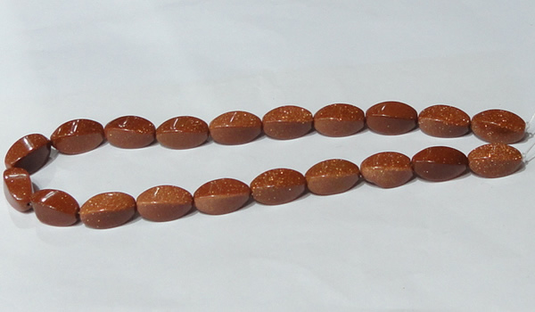 CGS75 15.5 inches 10*20mm twisted rice goldstone beads wholesale