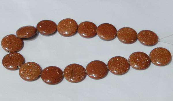 CGS77 15.5 inches 25mm coin goldstone beads wholesale
